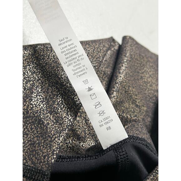Lululemon Wunder Under High Rise Leggings Size 6 Black Gold Foil Speckle Sparkle - Picture 7 of 13